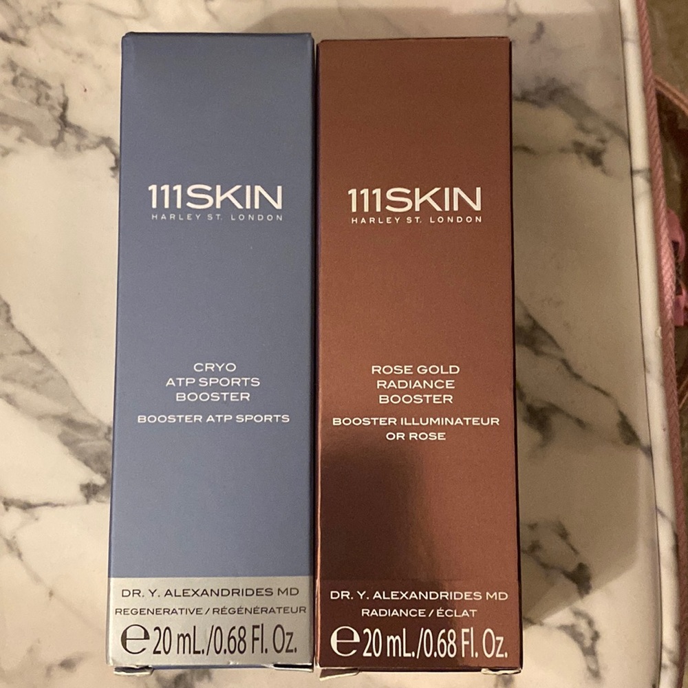 111SKIN Skincare Duo Rose Gold Radiance Booster and Cryo ATP Booster 0.68oz New!